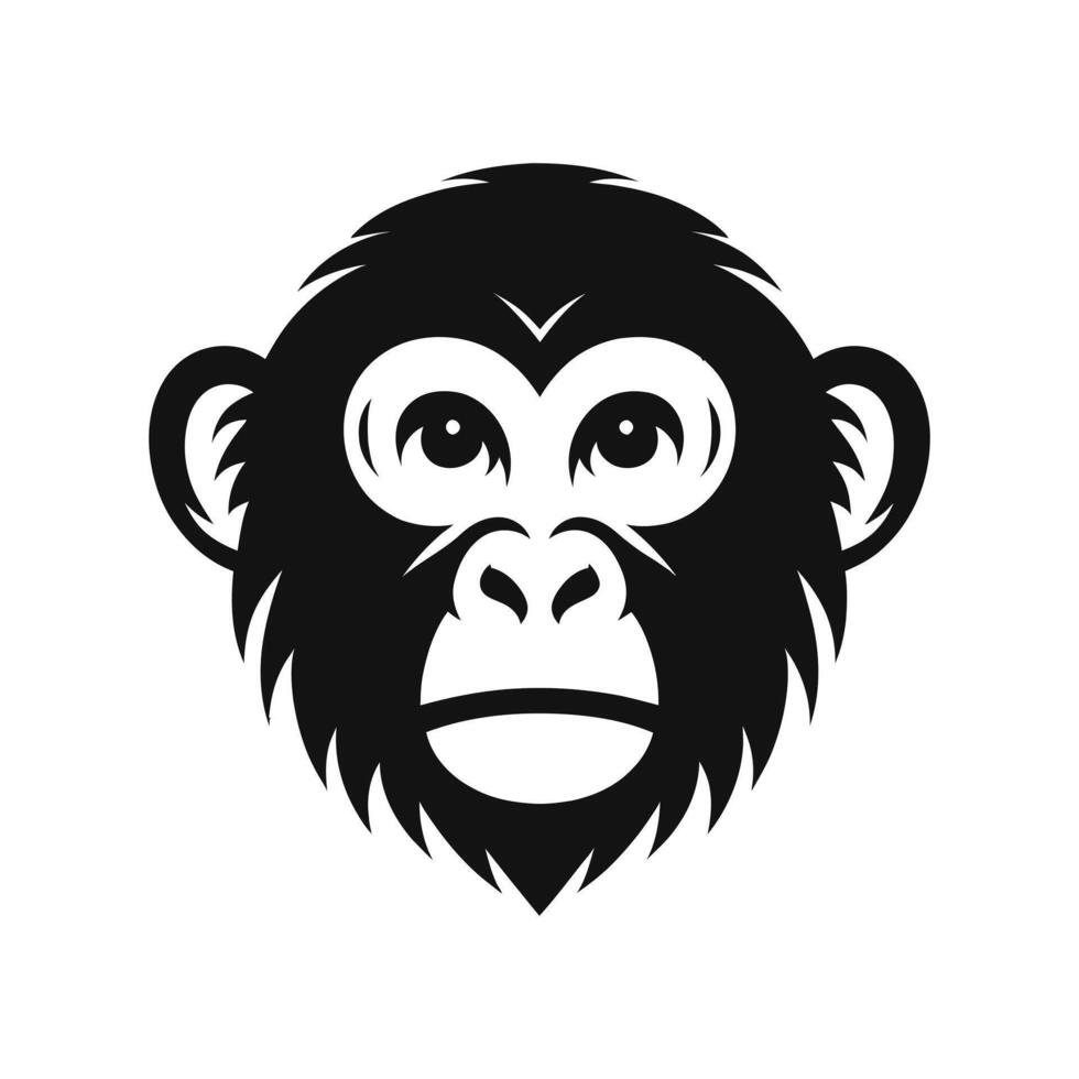 monkey head on a white background vector