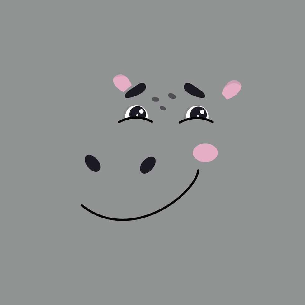 Hippo Greeting Card with Happy Quote vector