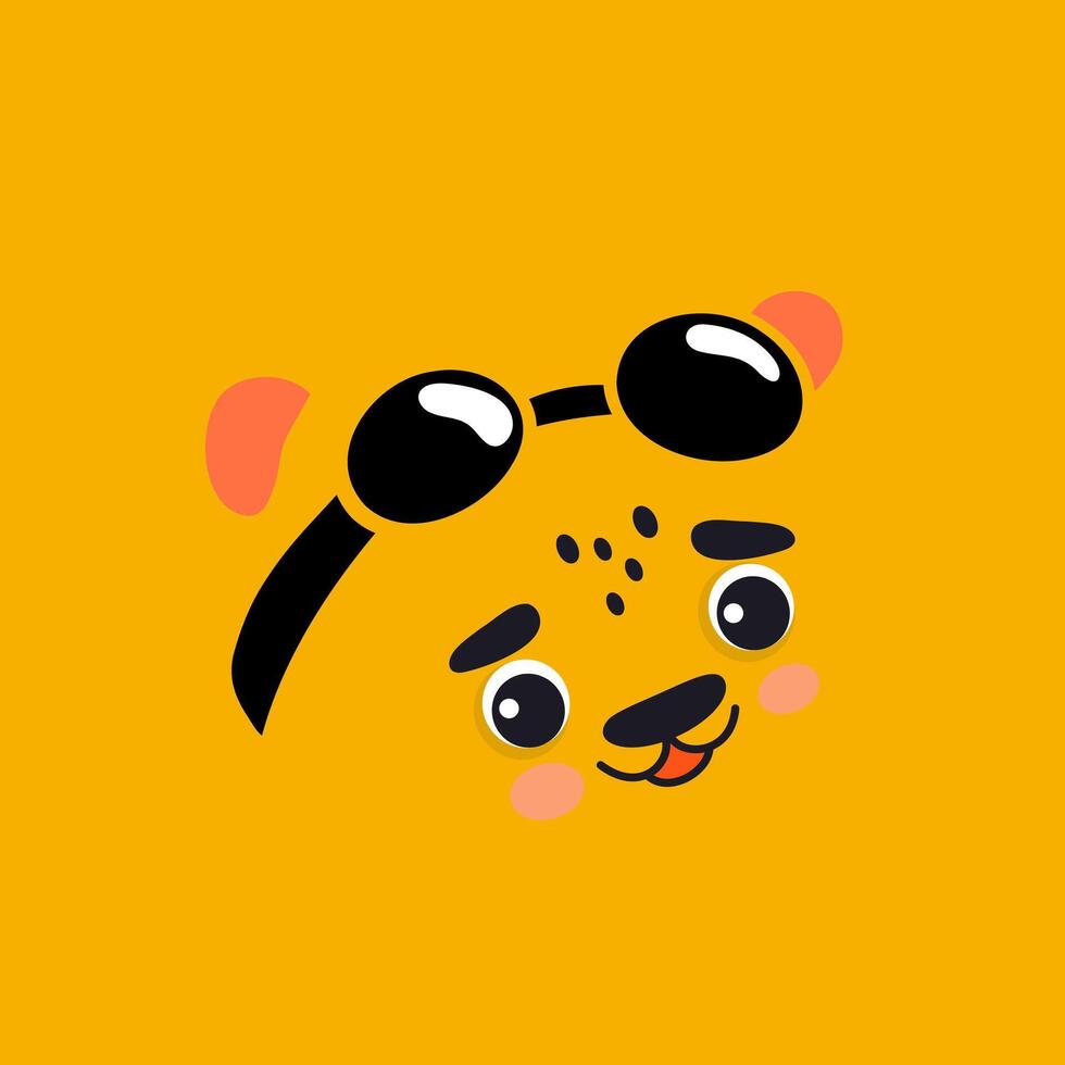 cheetah friendly card vector