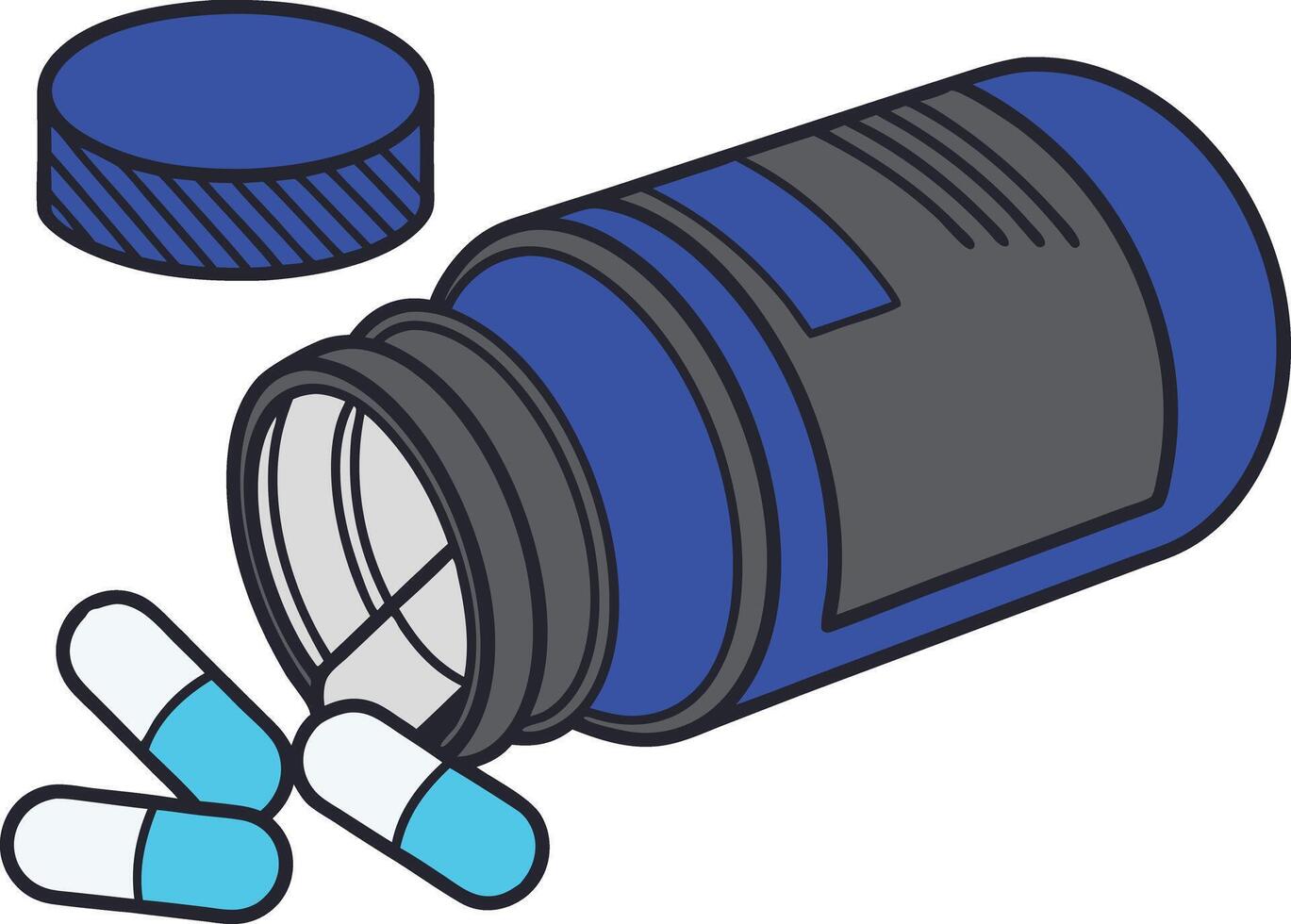 Pill Bottle Capsules vector