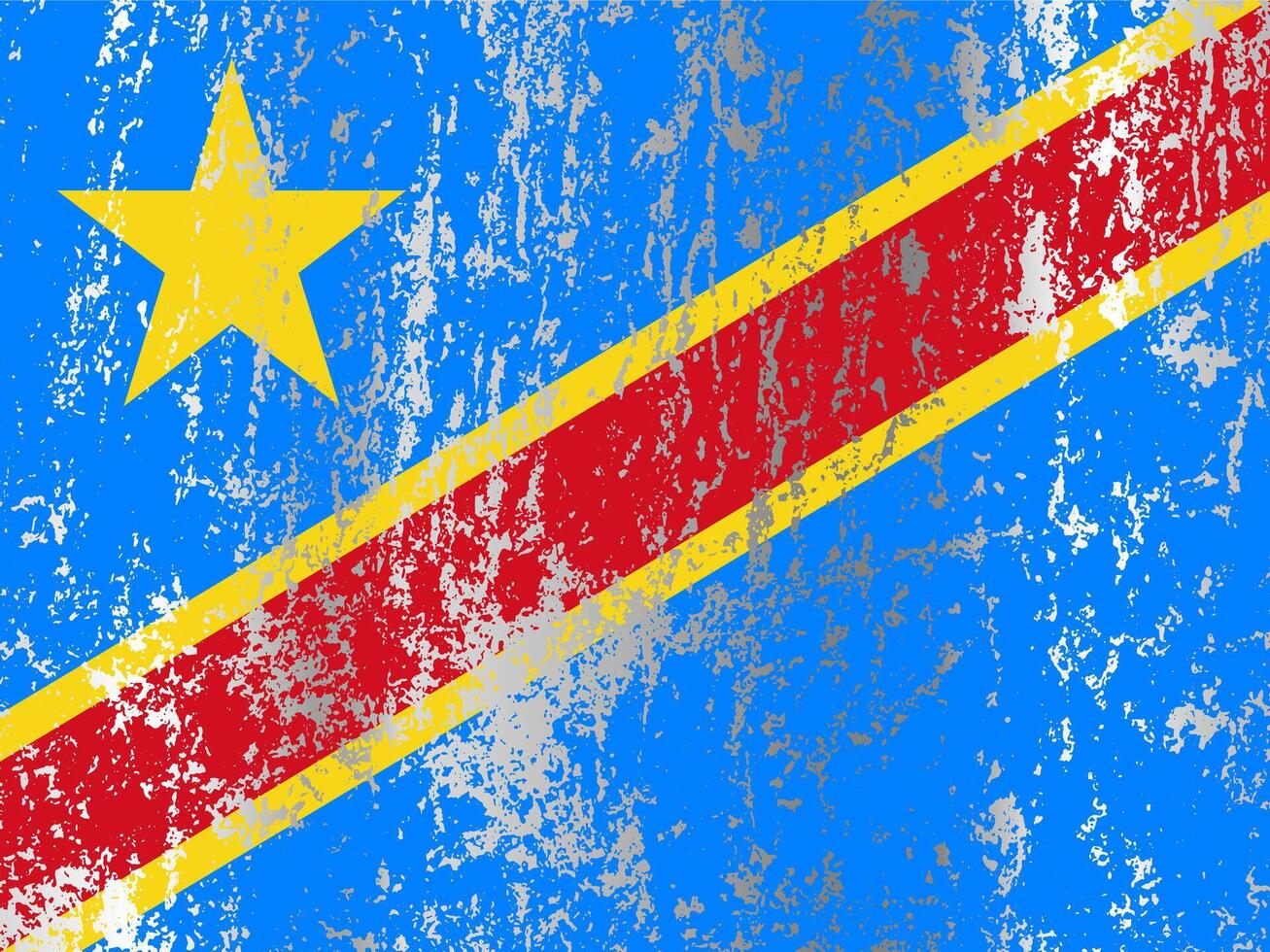 Democratic Republic of the Congo flag with grunge effect. vector