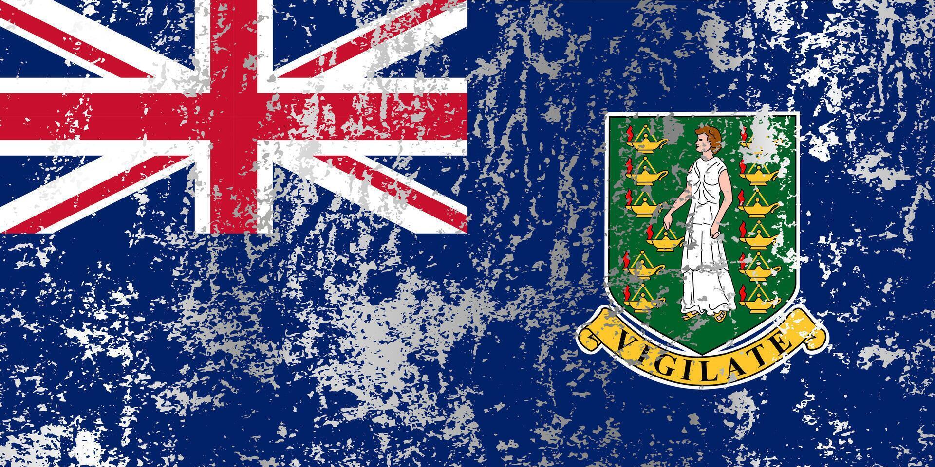 British Virgin Islands flag with grunge effect. vector