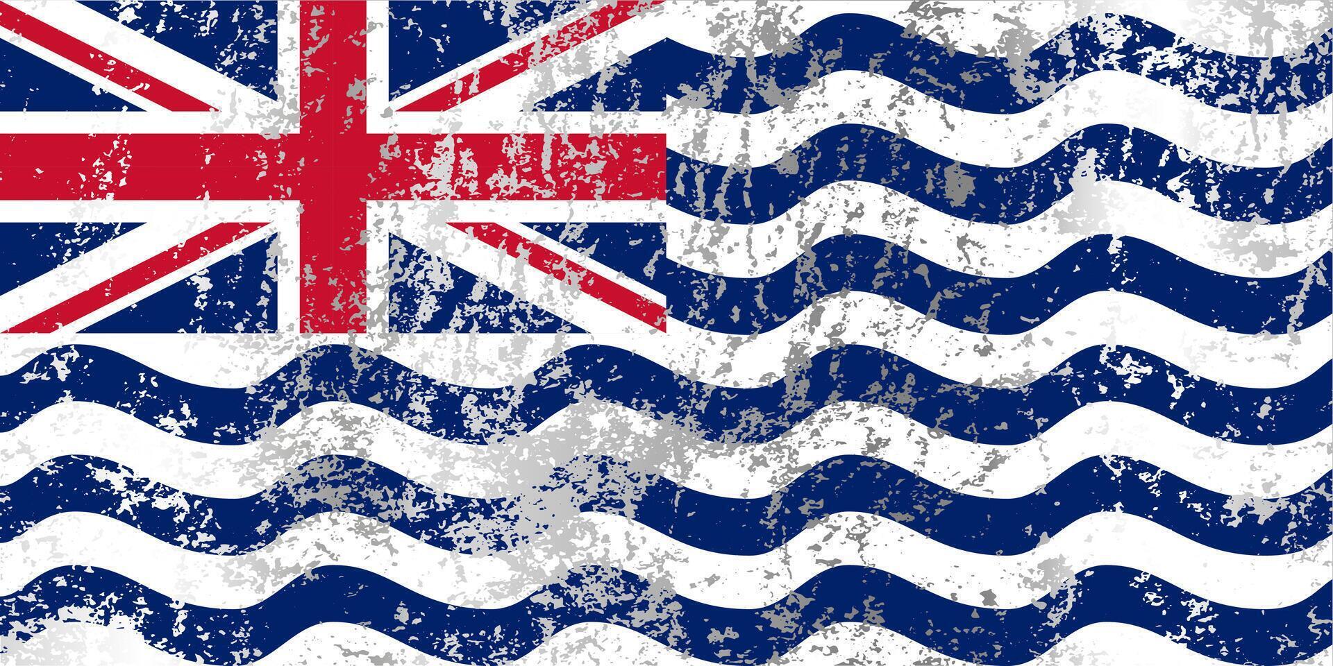 British Indian Ocean Territory flag with grunge effect. vector