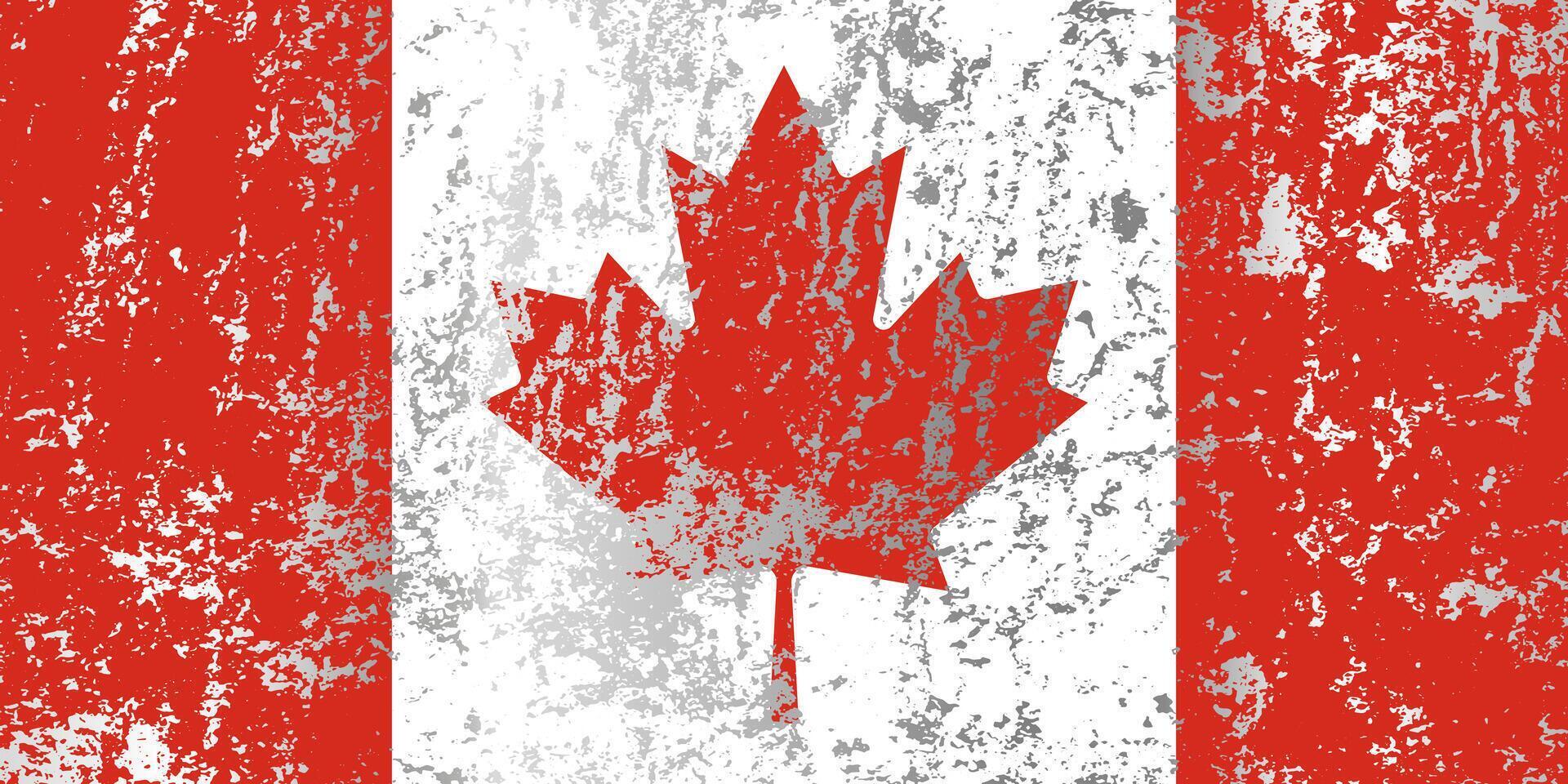 Canada flag with grunge effect. vector
