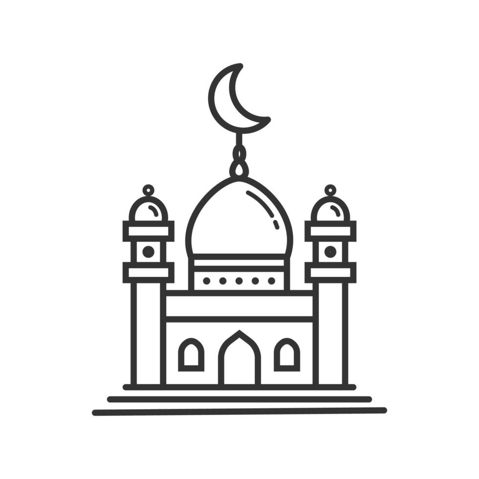 Mosque icon for moslem praying place. vector