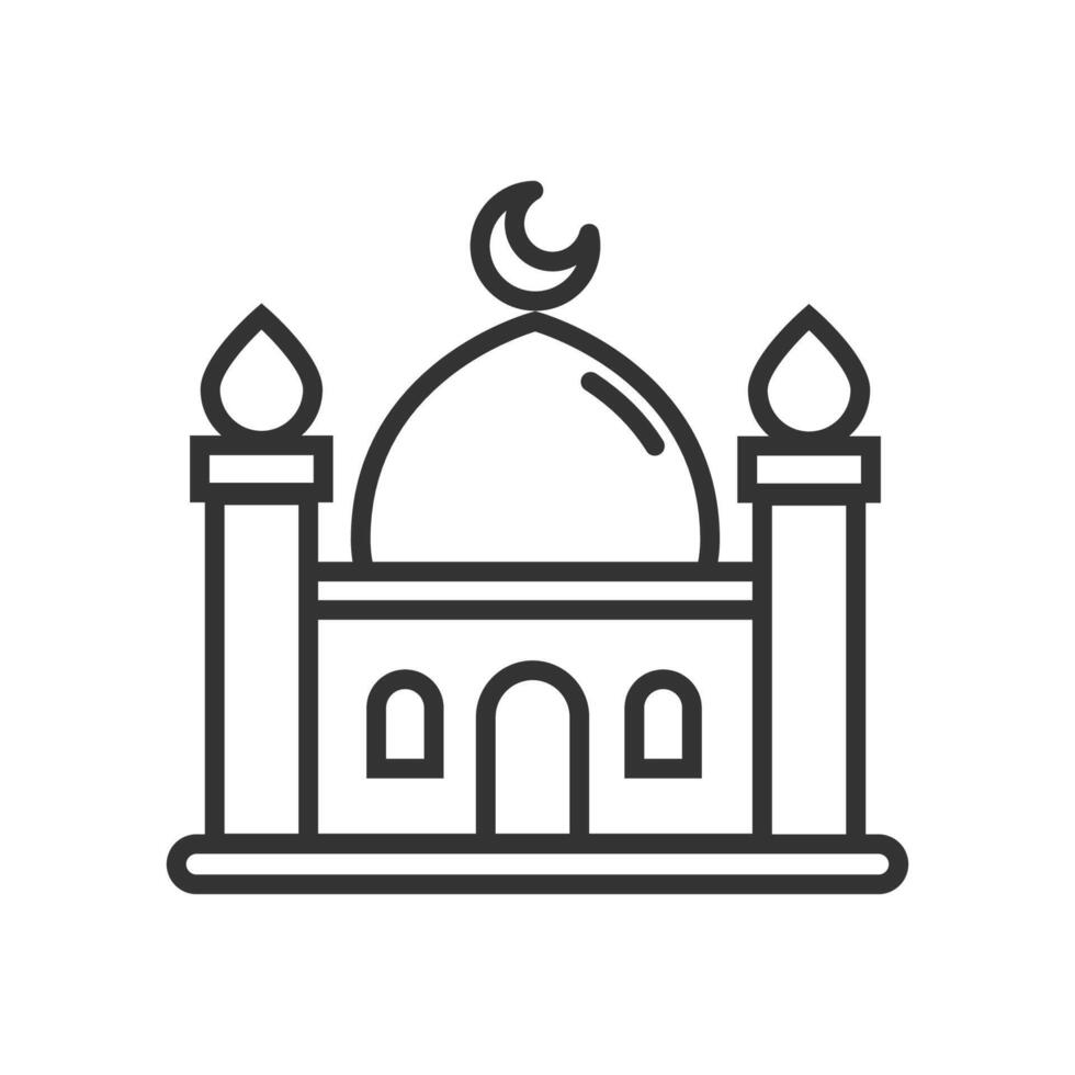 Mosque icon for moslem place. vector