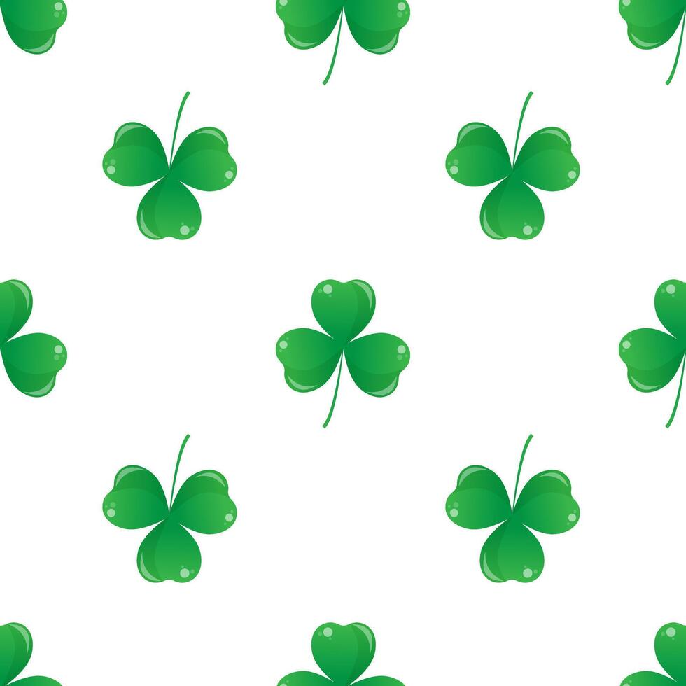 Seamless pattern with clover leaf for St. Patrick's Day. vector
