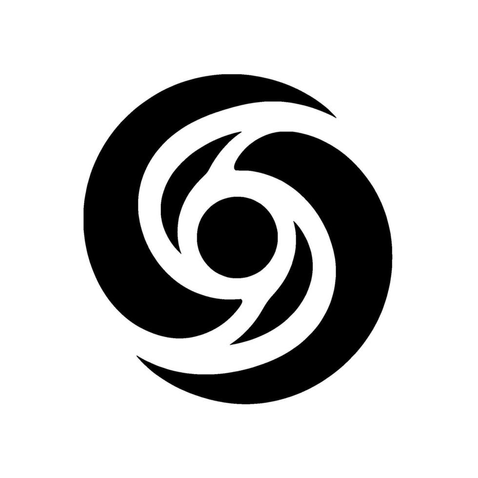Abstract Black and White Spiraling Vortex Centered on a White Background, Minimalist and Symbolic, Suggesting Cyclical Motion. vector