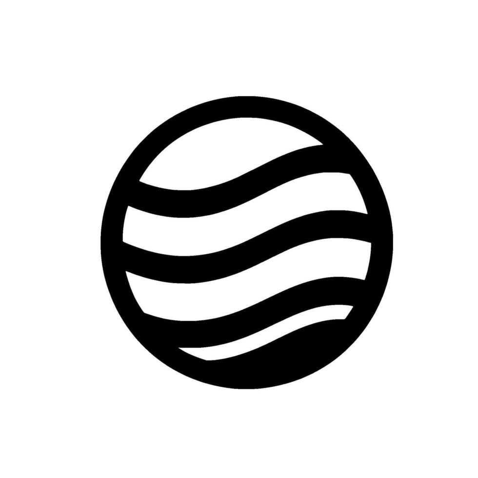 A Minimalist Black and White Featuring a Stylized Globe or Sphere with Wavy Lines, Representing Abstract Concepts. vector