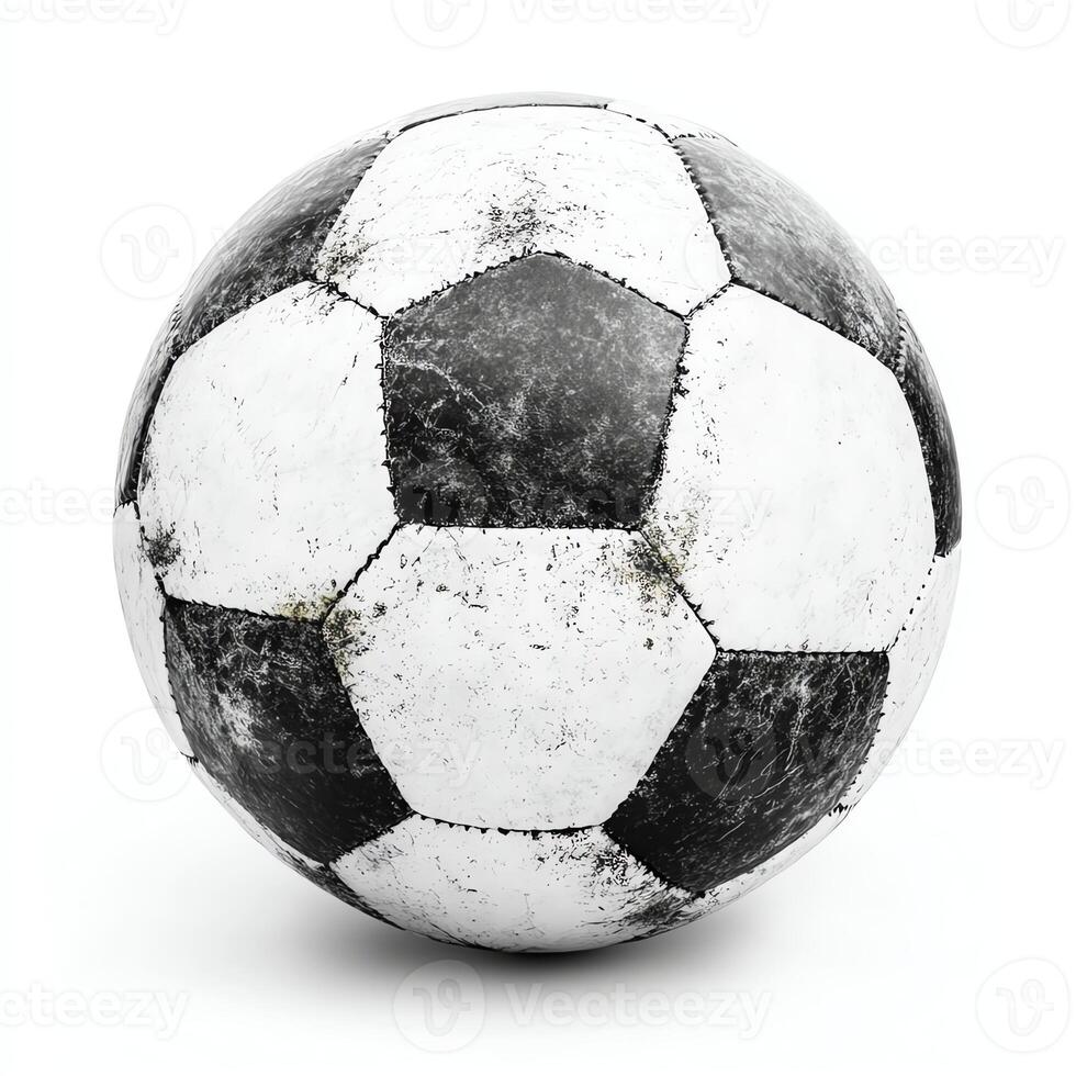 Isolated Soccer Ball with Black and White Panels on White Background photo