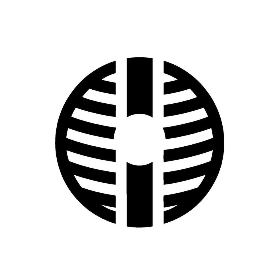 A minimalist black and white featuring a geometric shape, resembling a stylized shield or emblem, with a central vertical bar and horizontal lines. vector