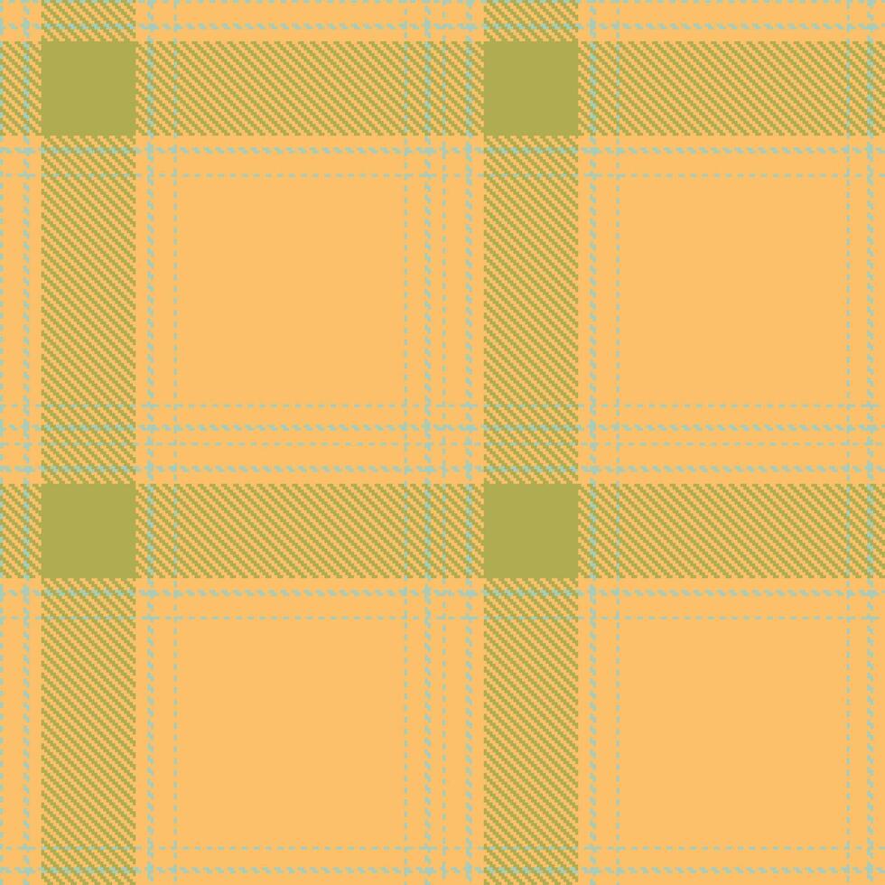 Neon California Peach Tartan patterns fabric texture. Modern Mellow Birds Egg Green Seamless Tartan vector