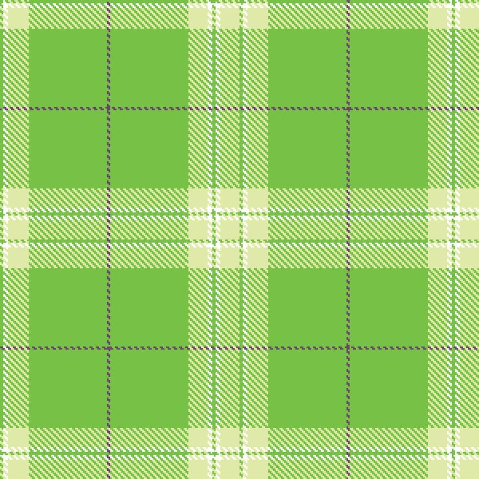 Modern Seamless Tartan featuring Pale Bitter Dandelion and Cool White Textile Design vector