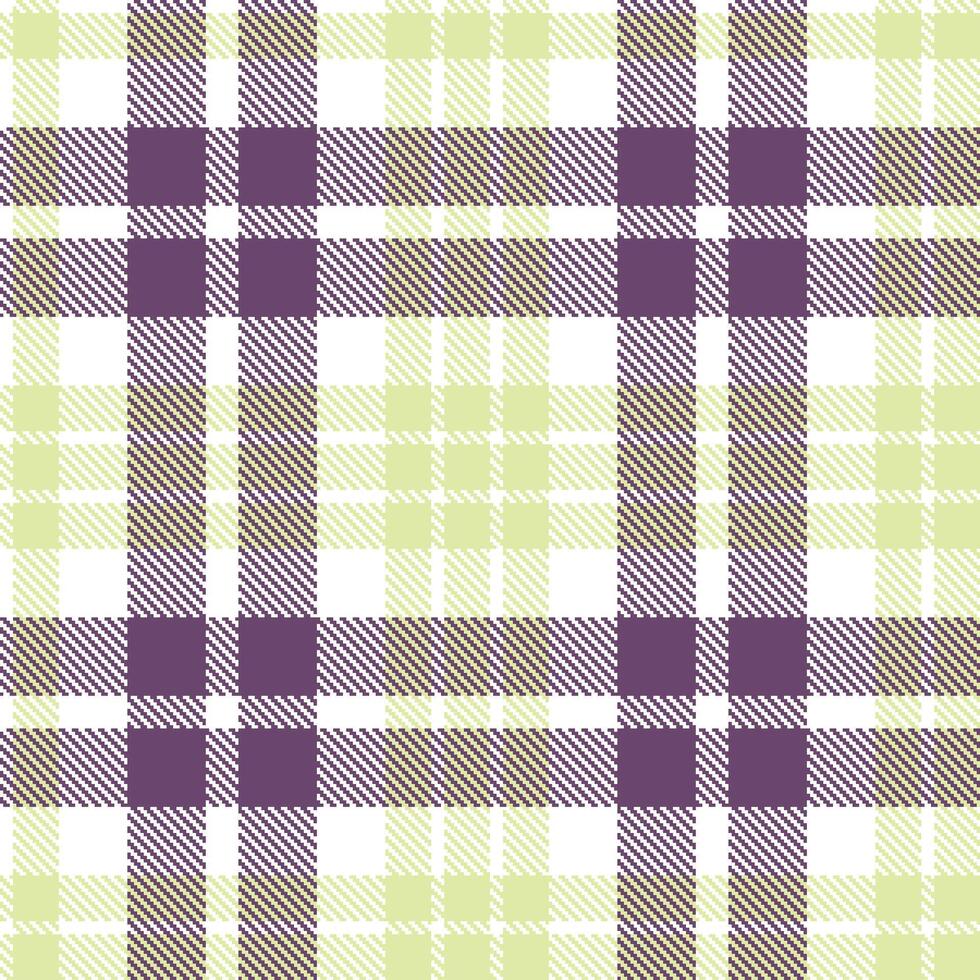 Modern Seamless Tartan featuring Vintage White and Metallic Lime Mist Textile Design vector