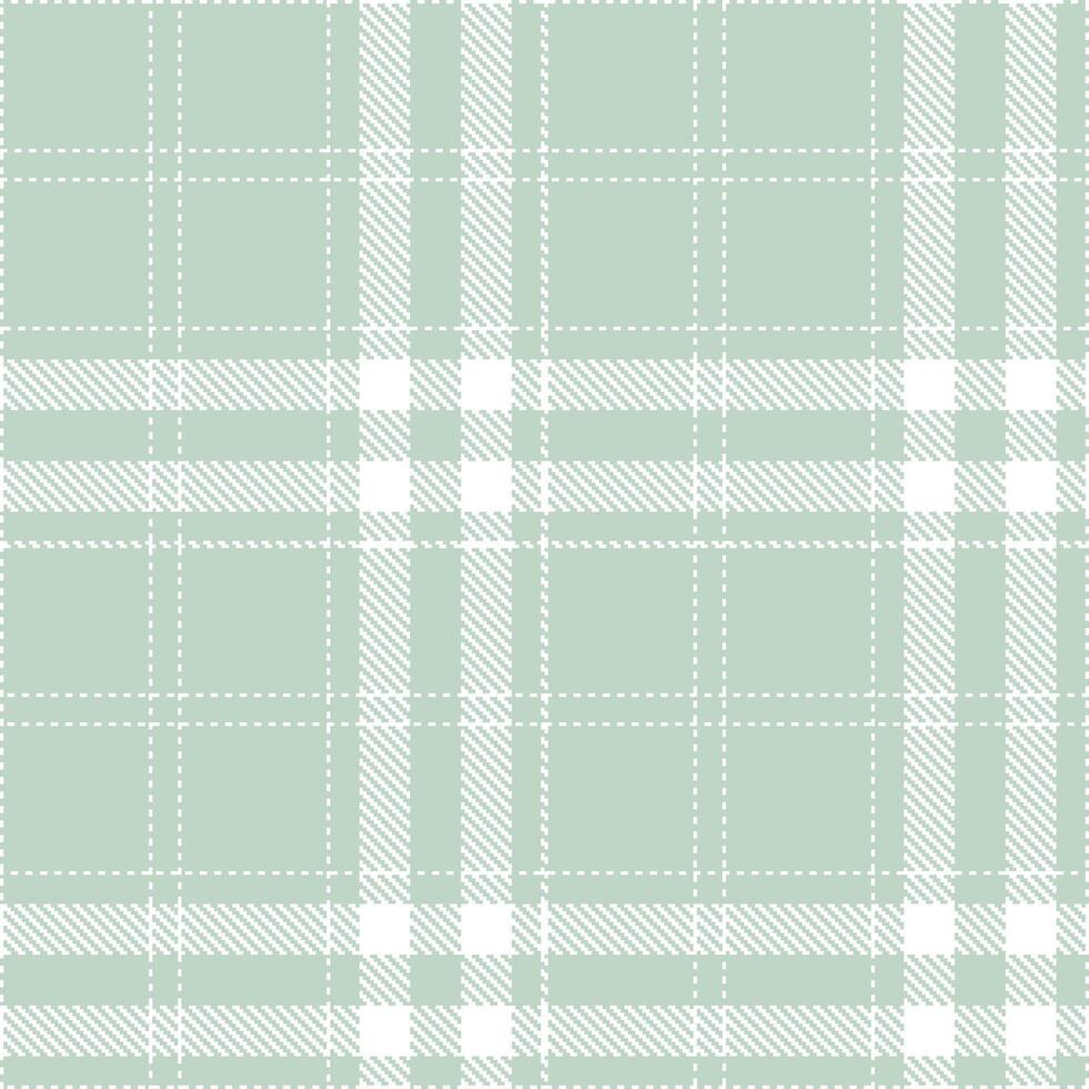 Vibrant White and Cool Malted Mint Seamless Tartan Textile Design vector