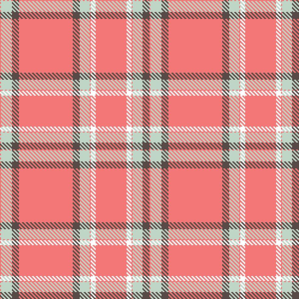 Modern Mellow Embarrassment and Highland Malted Mint Seamless Tartan Textile Design vector