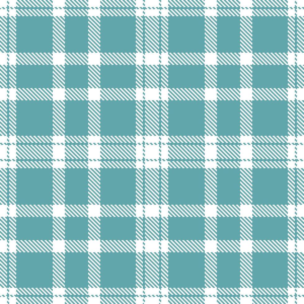 Sandy White Seamless Tartan with Pale Timid Sea accents Textile Design vector