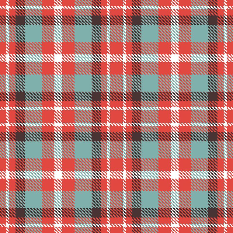 Modern Seamless Tartan featuring Dark Dangerously Red and Rustic White Textile Design vector