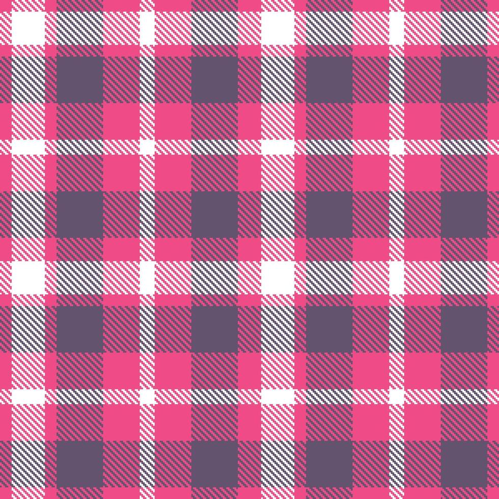 Modern Seamless Tartan featuring Pale Hindu Lotus and Cool White Textile Design vector