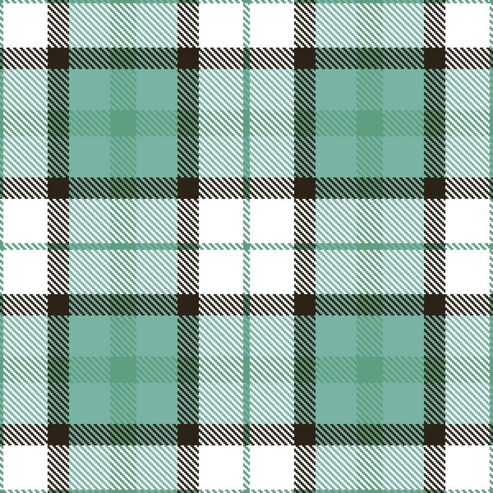 Rich Memphis Green Seamless Tartan with Rustic White accents Textile Design vector