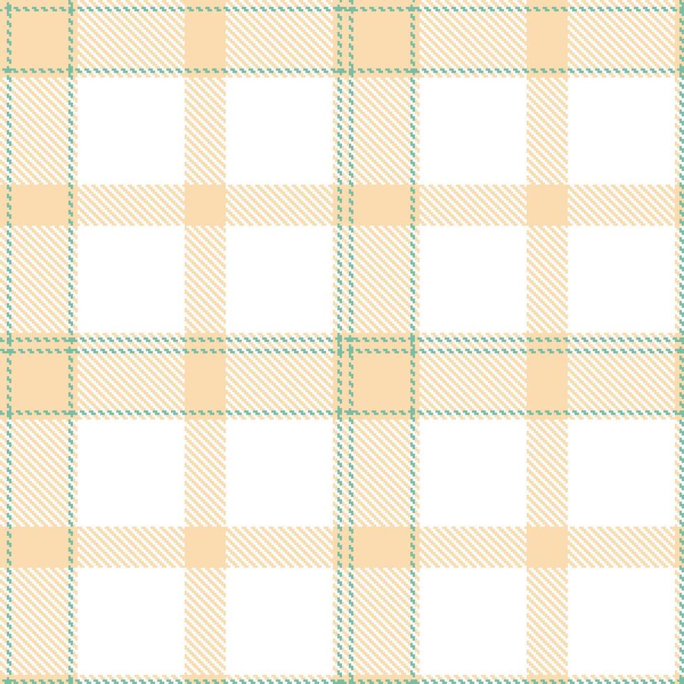 Modern Seamless Tartan featuring Pale Such a Peach and Dusty Neptune Green Textile Design vector