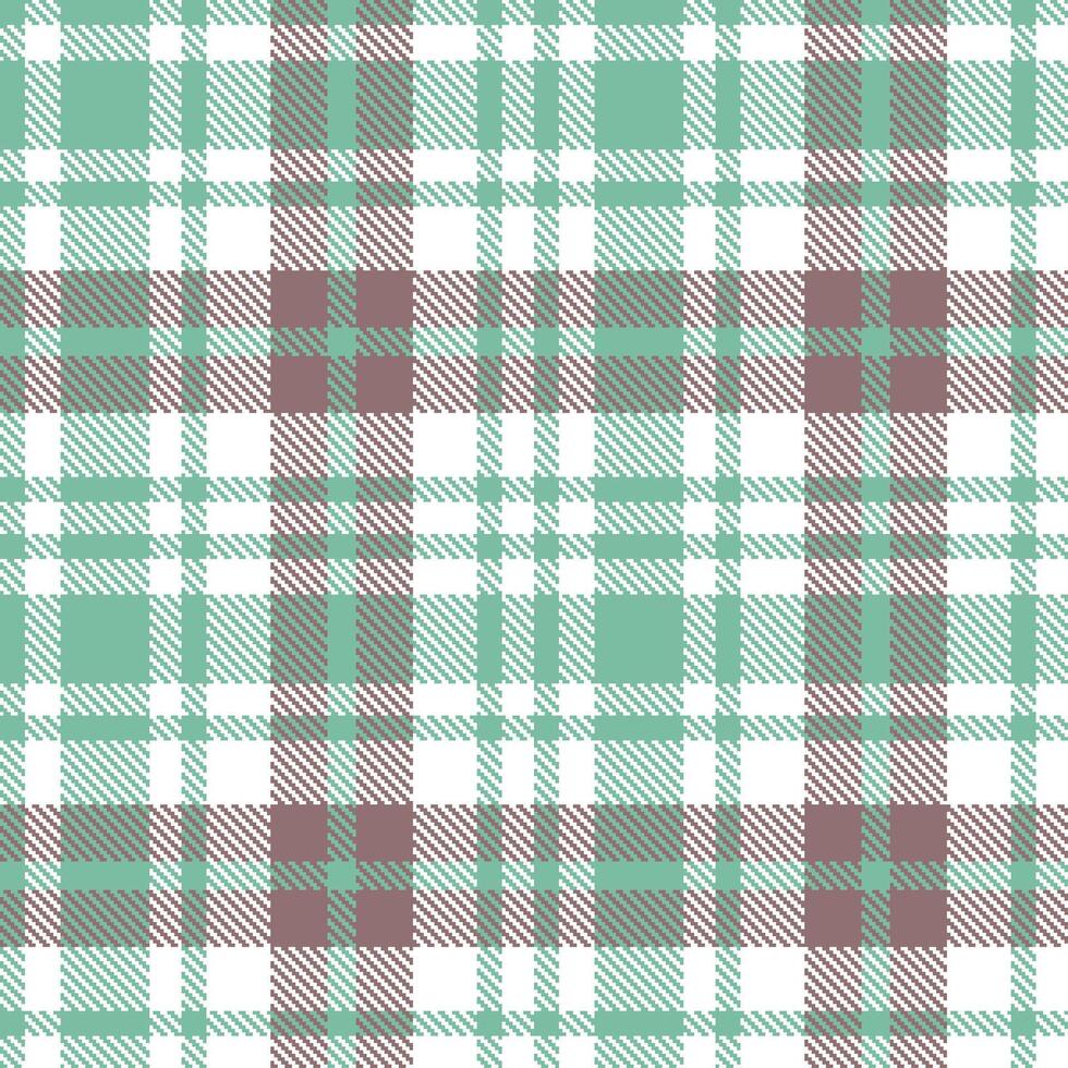 Plaid pattern seamless. Soft Neptune Green and Mellow White Tartan Textile Design. vector