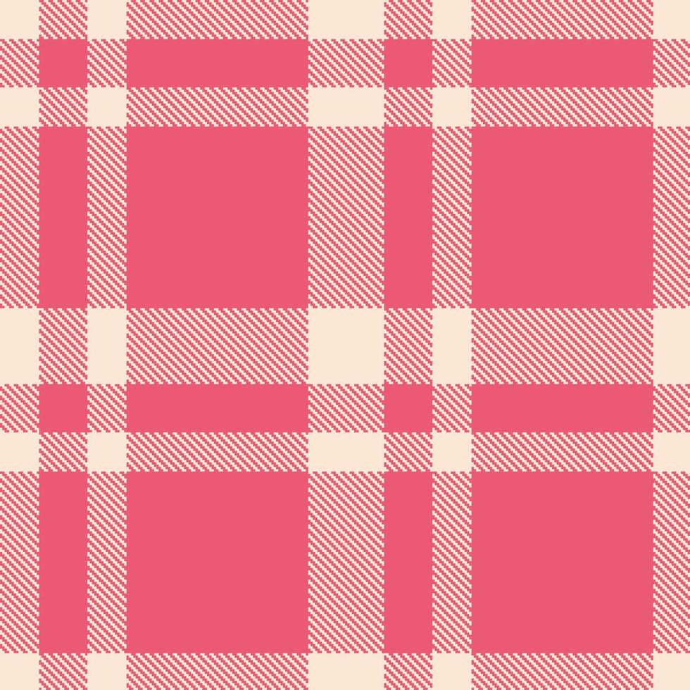 Modern Seamless Tartan featuring Vivid Naive Peach and Smoky Highlighter Pink Textile Design vector