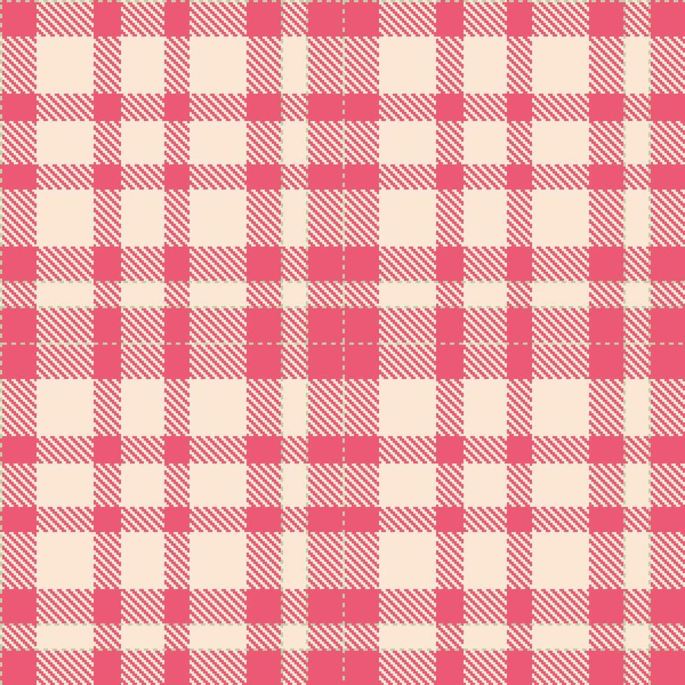 Modern Neon Highlighter Pink and Soft Naive Peach Seamless Tartan Textile Design vector