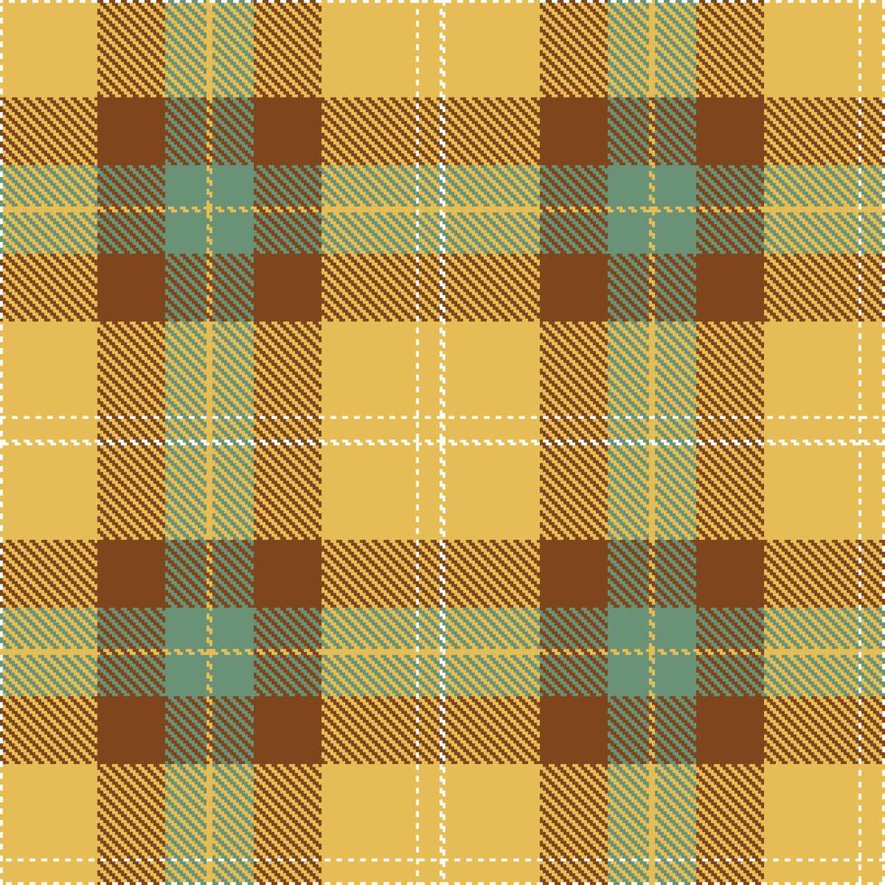 Modern Seamless Tartan featuring Rustic Golden Appeal and Mellow White Textile Design vector