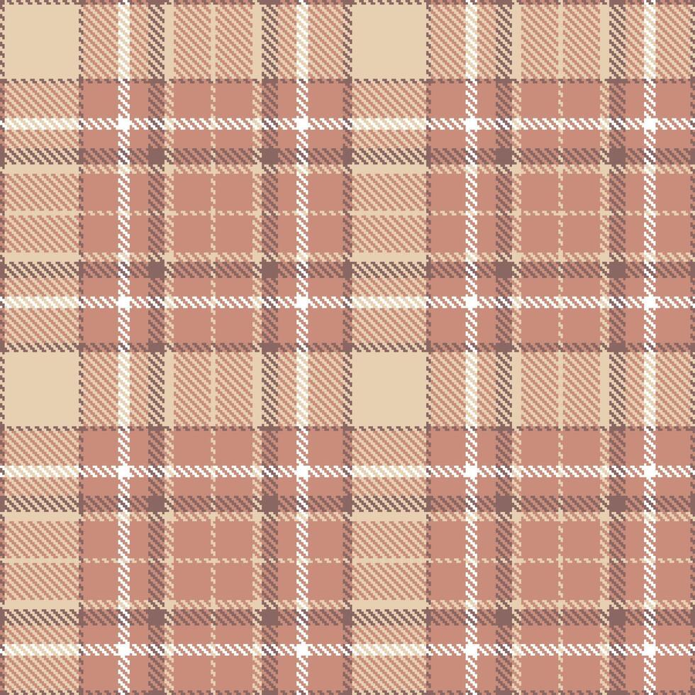 Deep Yum Raw Spam and Bright Western Clay Seamless Tartan Textile Design vector