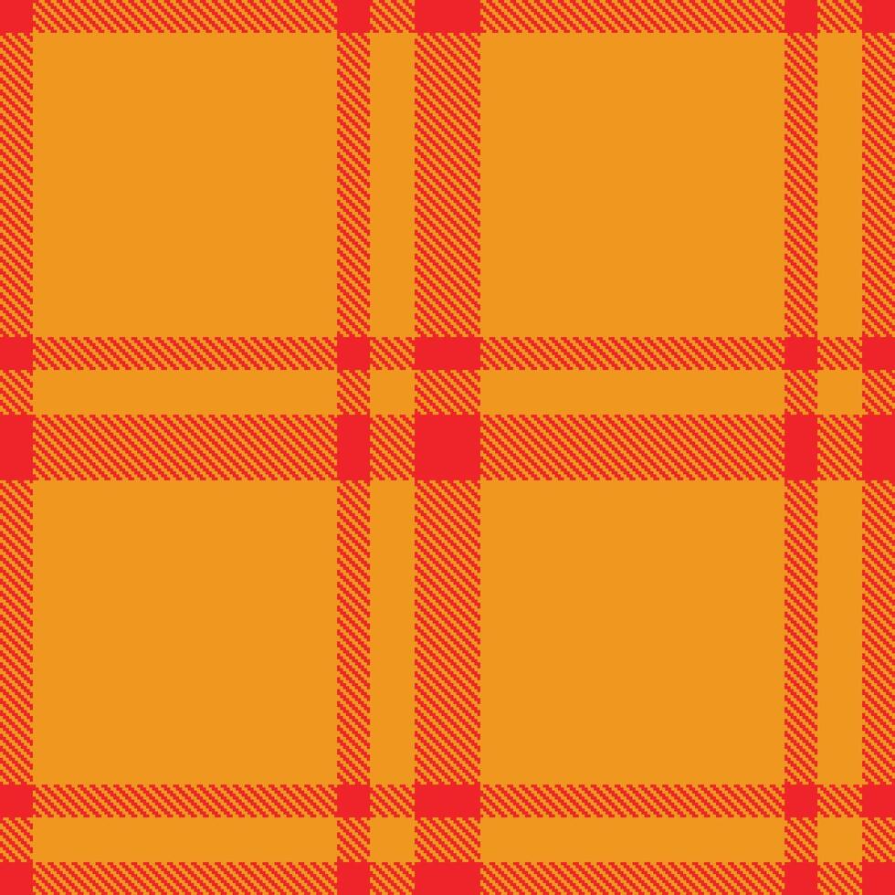 Dusty Red Pigment Tartan patterns fabric texture. Modern Pale Laughing Orange Seamless Tartan vector