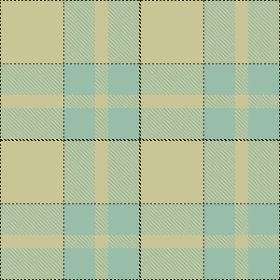 Modern Vintage Black Swan and Soft Tidal Green Seamless Tartan Textile Design vector