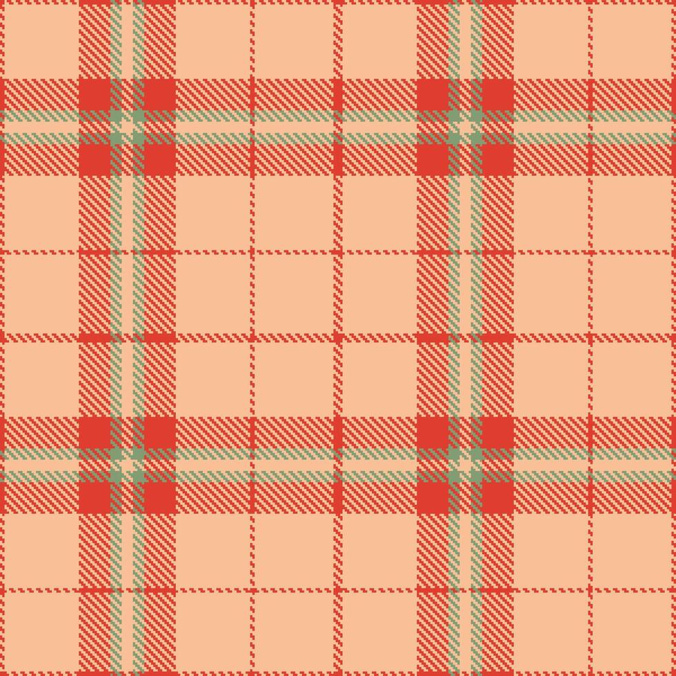 Modern Sandy CG Red and Cool Cream Blush Seamless Tartan Textile Design vector