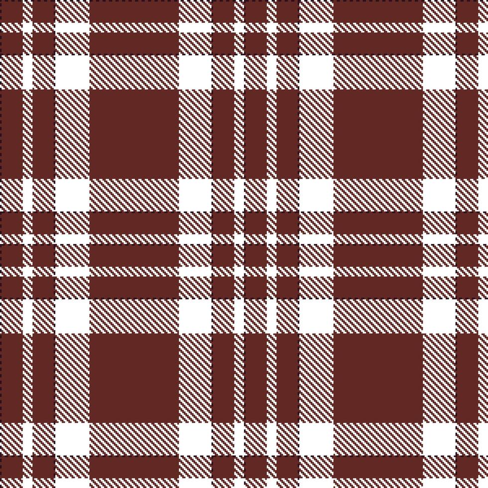 Dusty Ebicha Brown Seamless Tartan with Pale White accents Textile Design vector