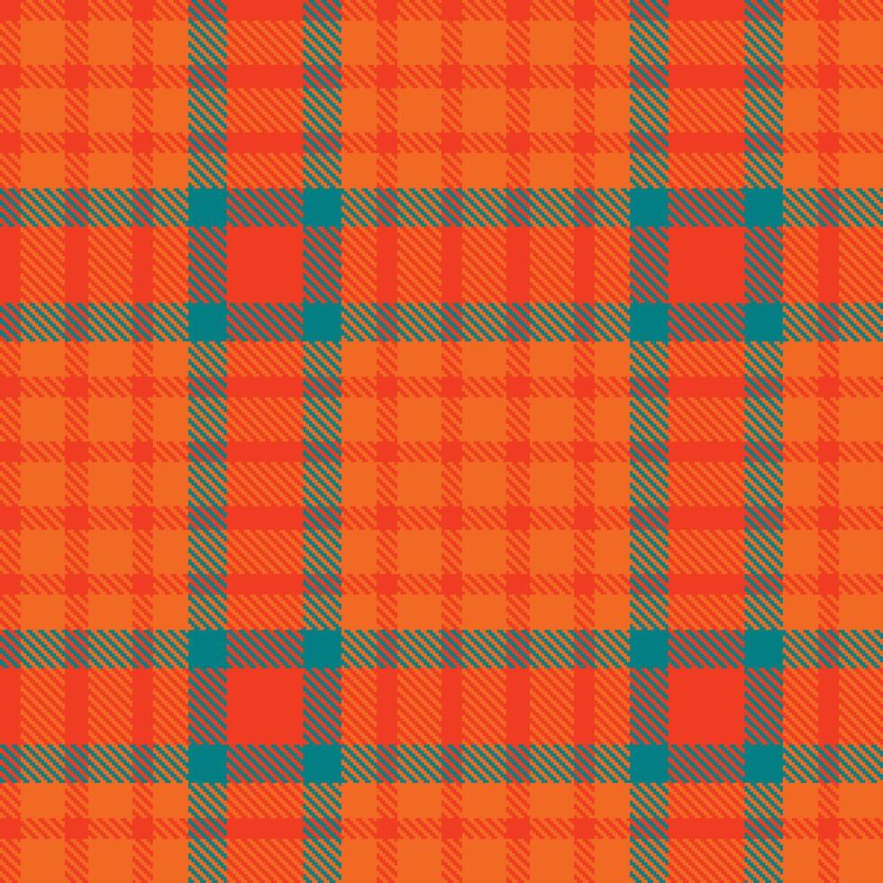 Highland Metroid Red Seamless Tartan with Muted Blaze Orange accents Textile Design vector