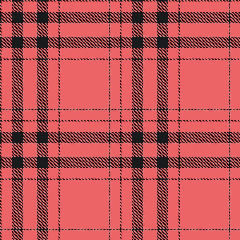 Modern Sandy Gluon Grey and Pastel Coral Commander Seamless Tartan Textile Design vector