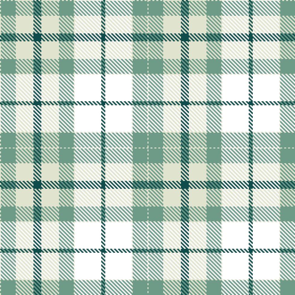 Pale Bleached Jade Tartan patterns fabric texture. Modern Highland Silent Sage Seamless Tartan vector