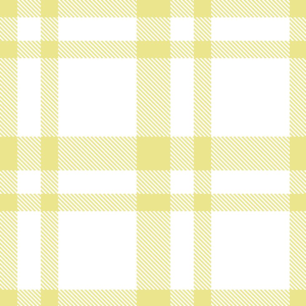 Pale Yellow Iris Tartan patterns fabric texture. Modern Sandy White Seamless Tartan vector