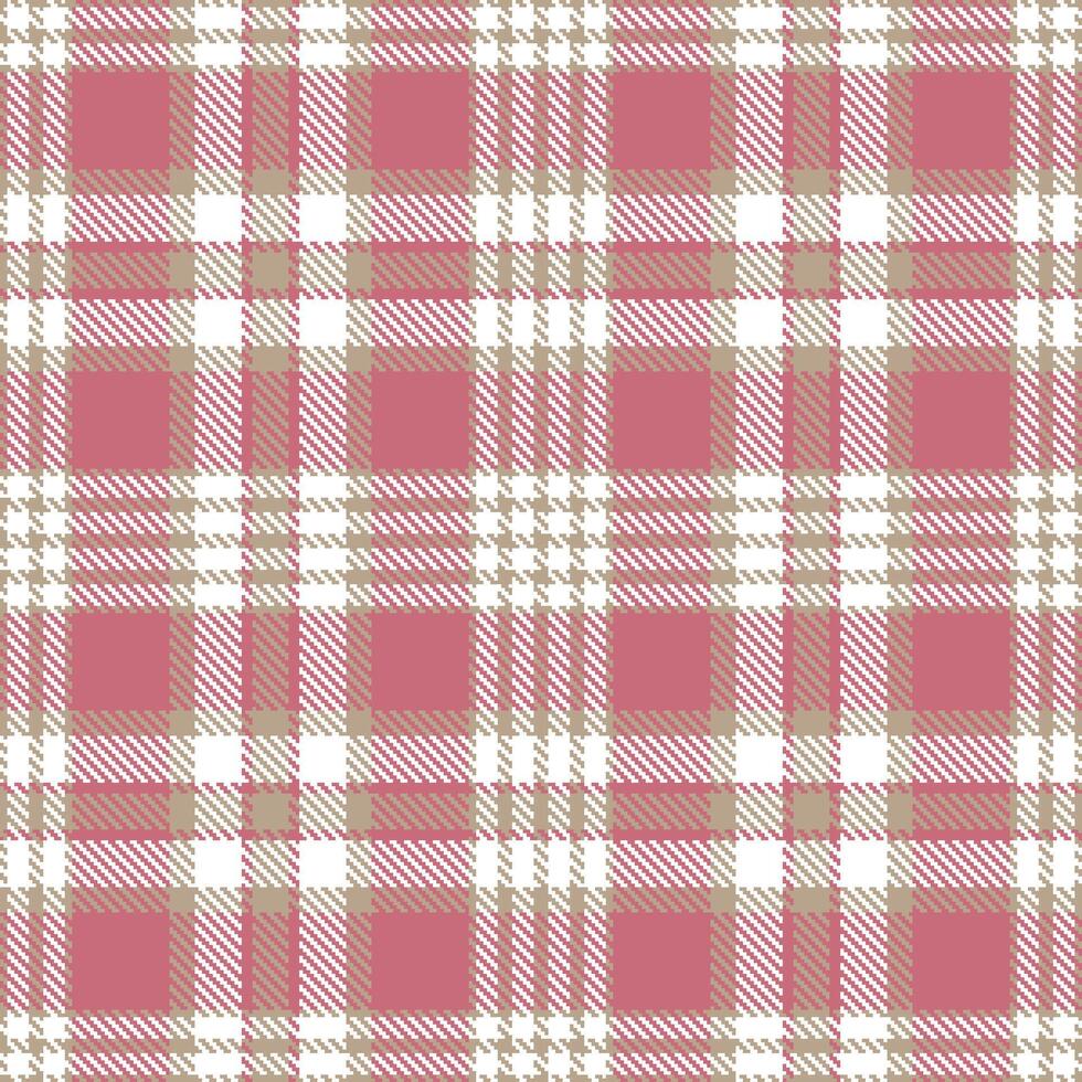 Modern Vibrant Sesame and Rustic White Seamless Tartan Textile Design vector