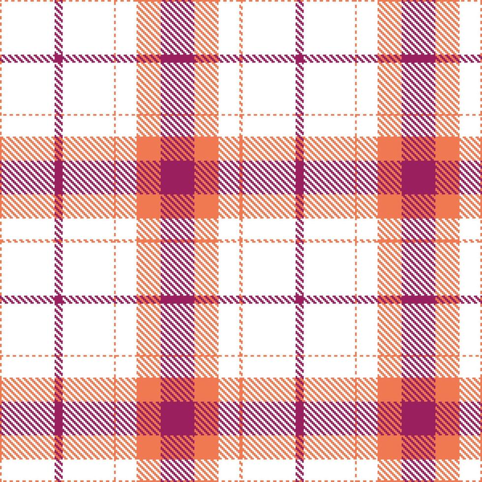 Light Sassy Salmon Seamless Tartan with Deep White accents Textile Design vector