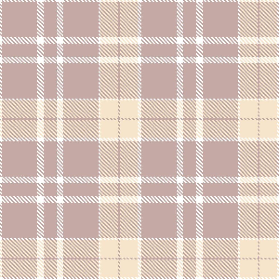 Rich White and Mellow Dusky Seamless Tartan Textile Design vector