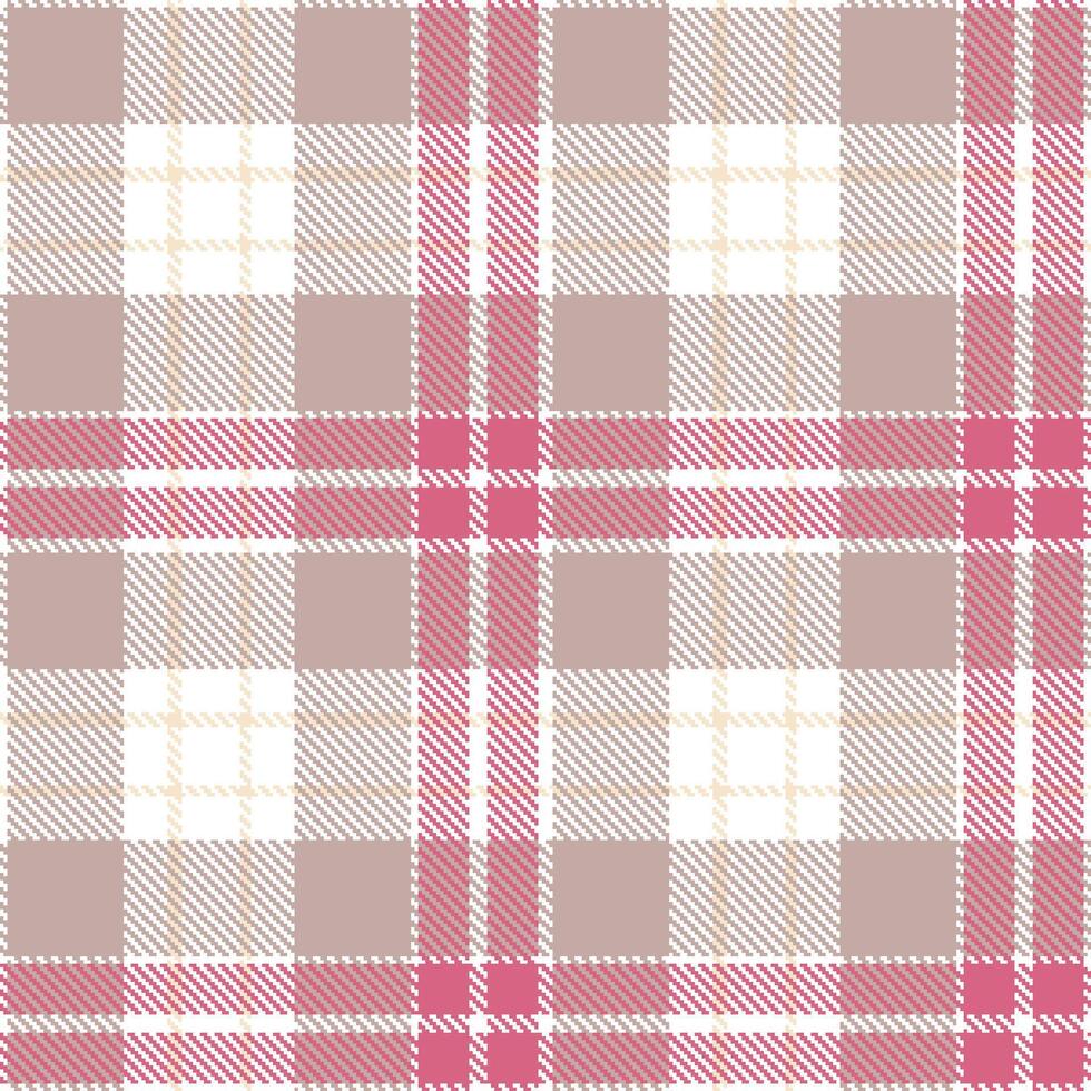 Rich White Seamless Tartan with Autumn Dusky accents Textile Design vector