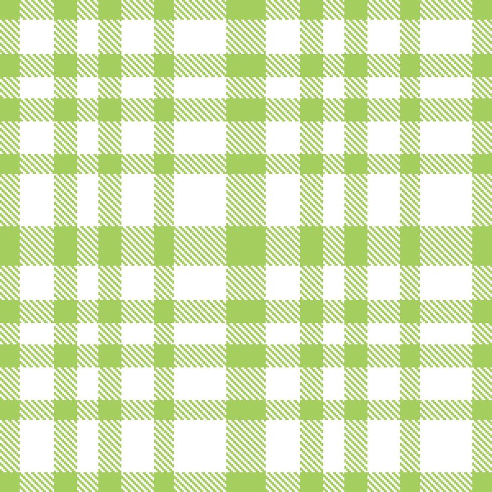 Modern Seamless Tartan featuring Deep Last of Lettuce and Autumn White Textile Design vector