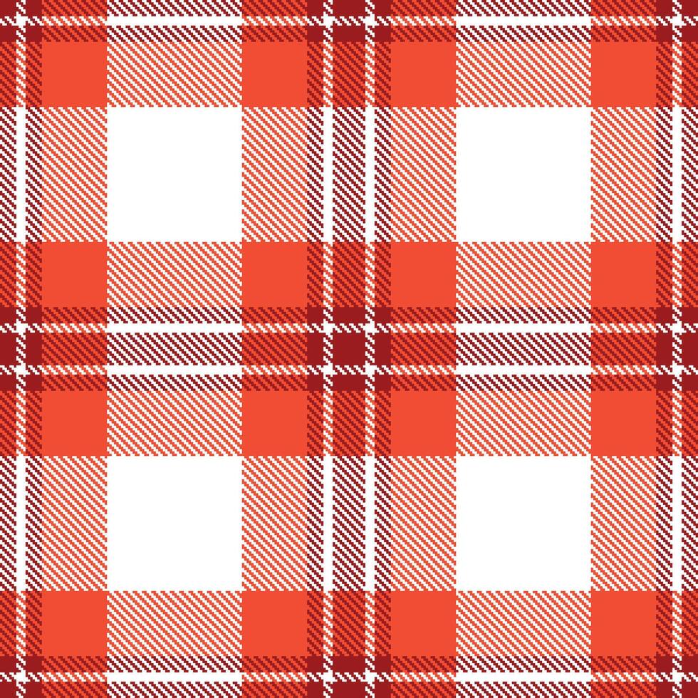 Warm Red Vitality Tartan patterns fabric texture. Modern Classic White Seamless Tartan vector