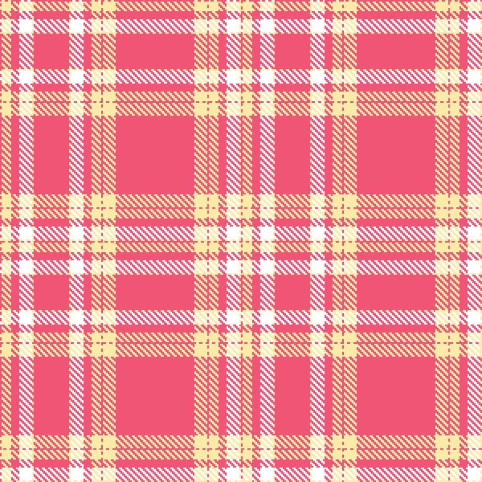 Modern Warm Fiery Rose and Classic Rite of Spring Seamless Tartan Textile Design vector
