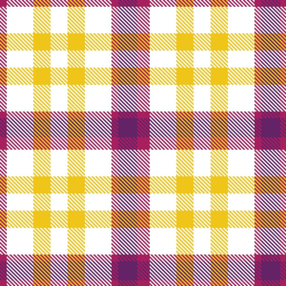 Metallic White Tartan patterns fabric texture. Modern Dusky Violet Red Seamless Tartan vector