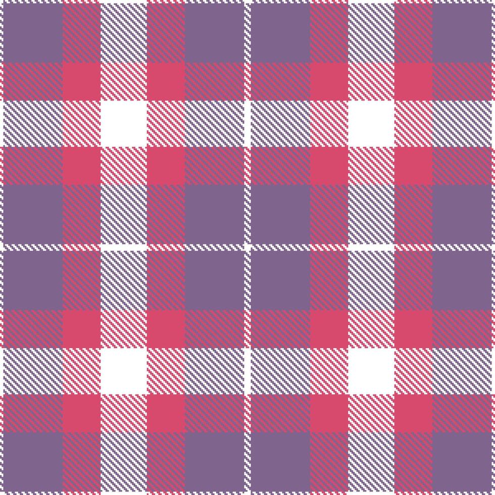 Modern Dusty White and Sandy Poetry Mauve Seamless Tartan Textile Design vector
