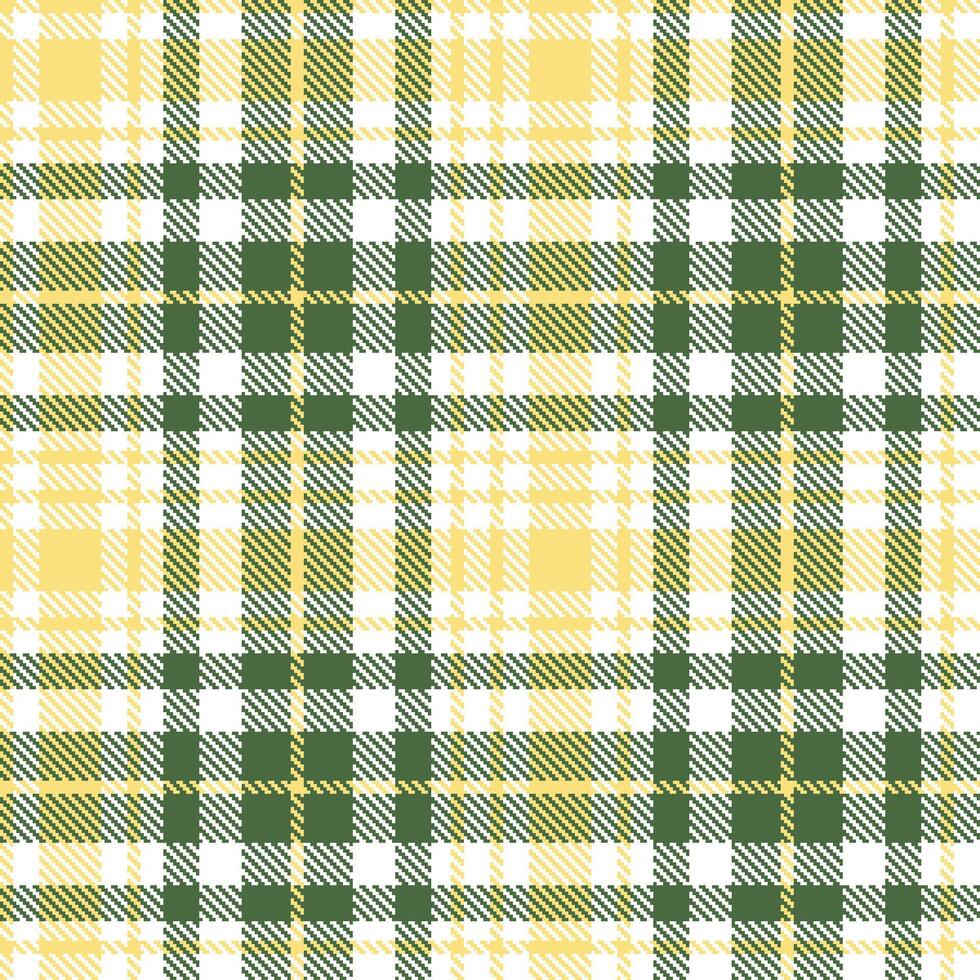 Vivid White Tartan patterns fabric texture. Modern Muted Swedish Yellow Seamless Tartan vector