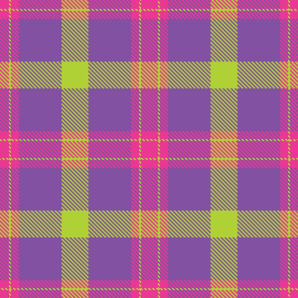 Modern Seamless Tartan featuring Dusky Ms. Pac Man Kiss and Dusky Lime Candy Pearl Textile Design vector