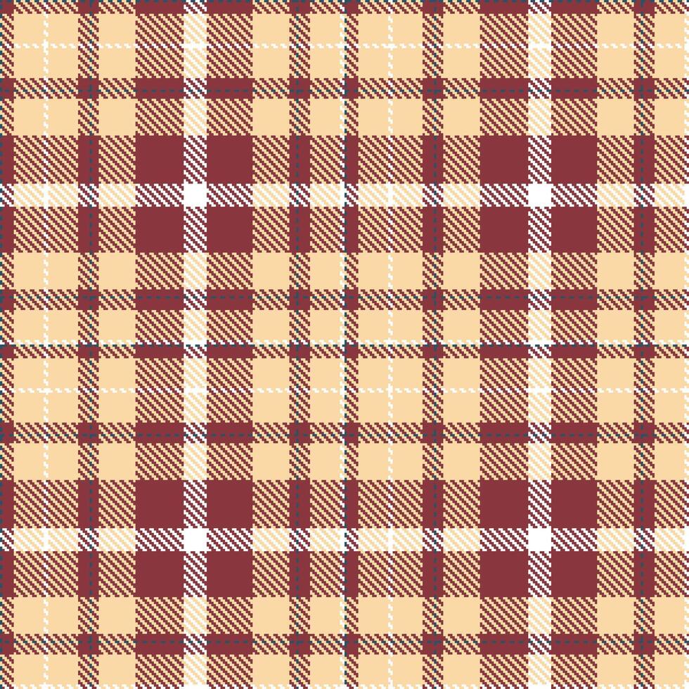Modern Seamless Tartan featuring Autumn Bacchanalia Red and Deep Corn Stalk Textile Design vector